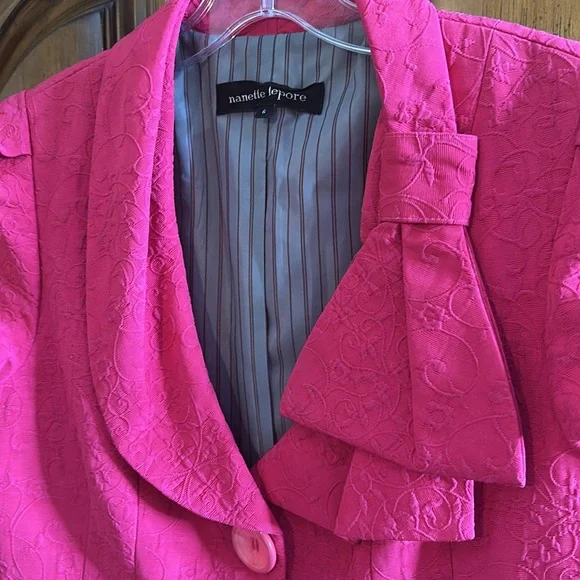 Nanette Lepore Fuchsia Short Cap Sleeve Blazer Vintage Beautiful detail Size 6 - Picture 5 of 11